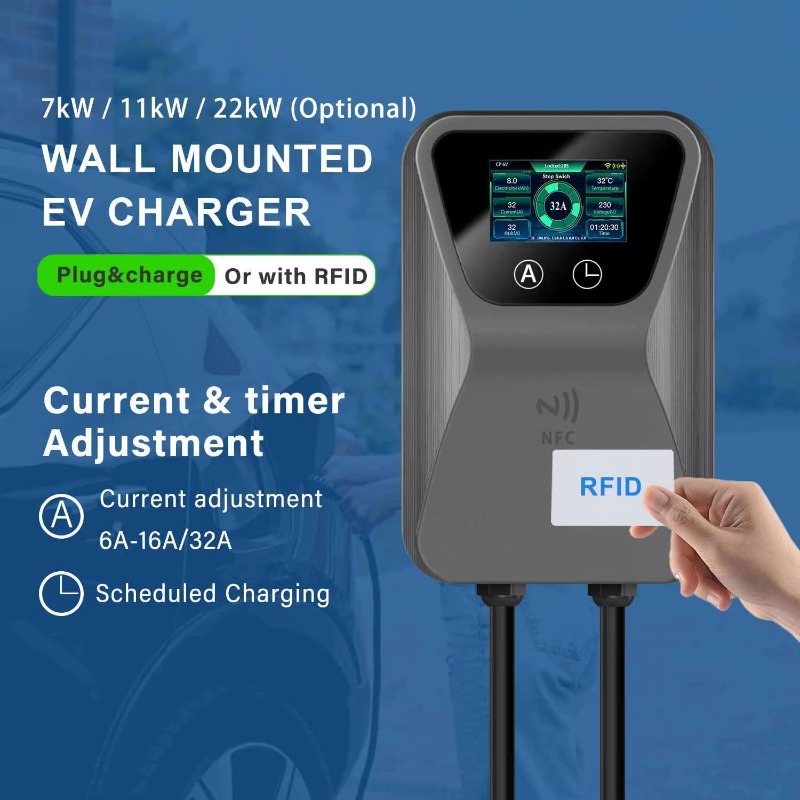 22Kw Wallbox Type 2 Ocpp Rfid - EV-Ladegerät Smart Wallbox 7kW 11kW 22kW